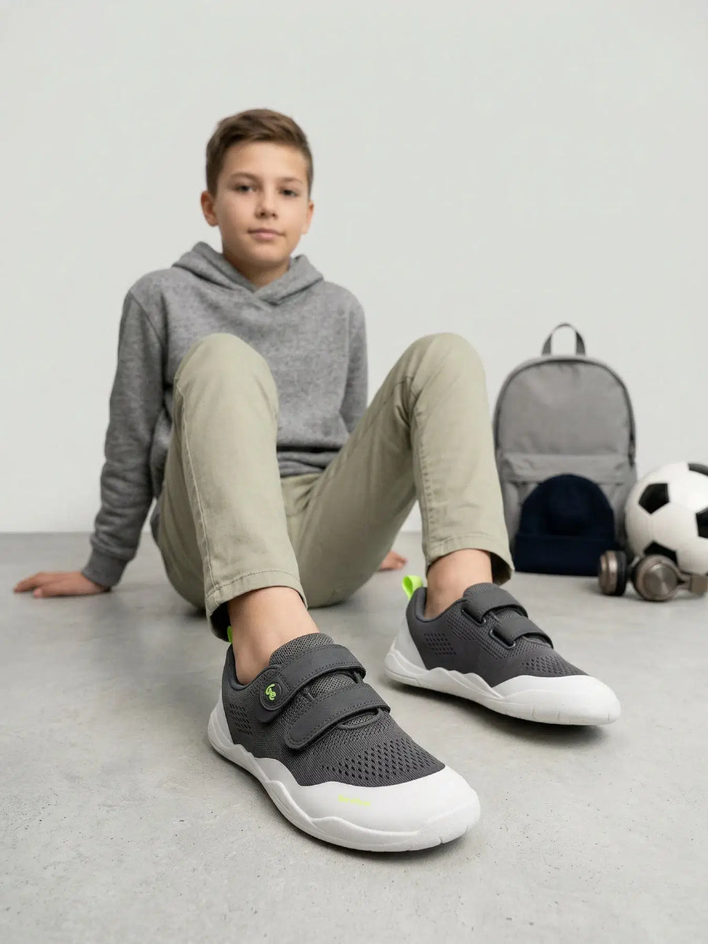 Kids barefoot sneakers Be Lenka Nubo Junior - Grey - BarefootHub - UK Barefoot Shoes