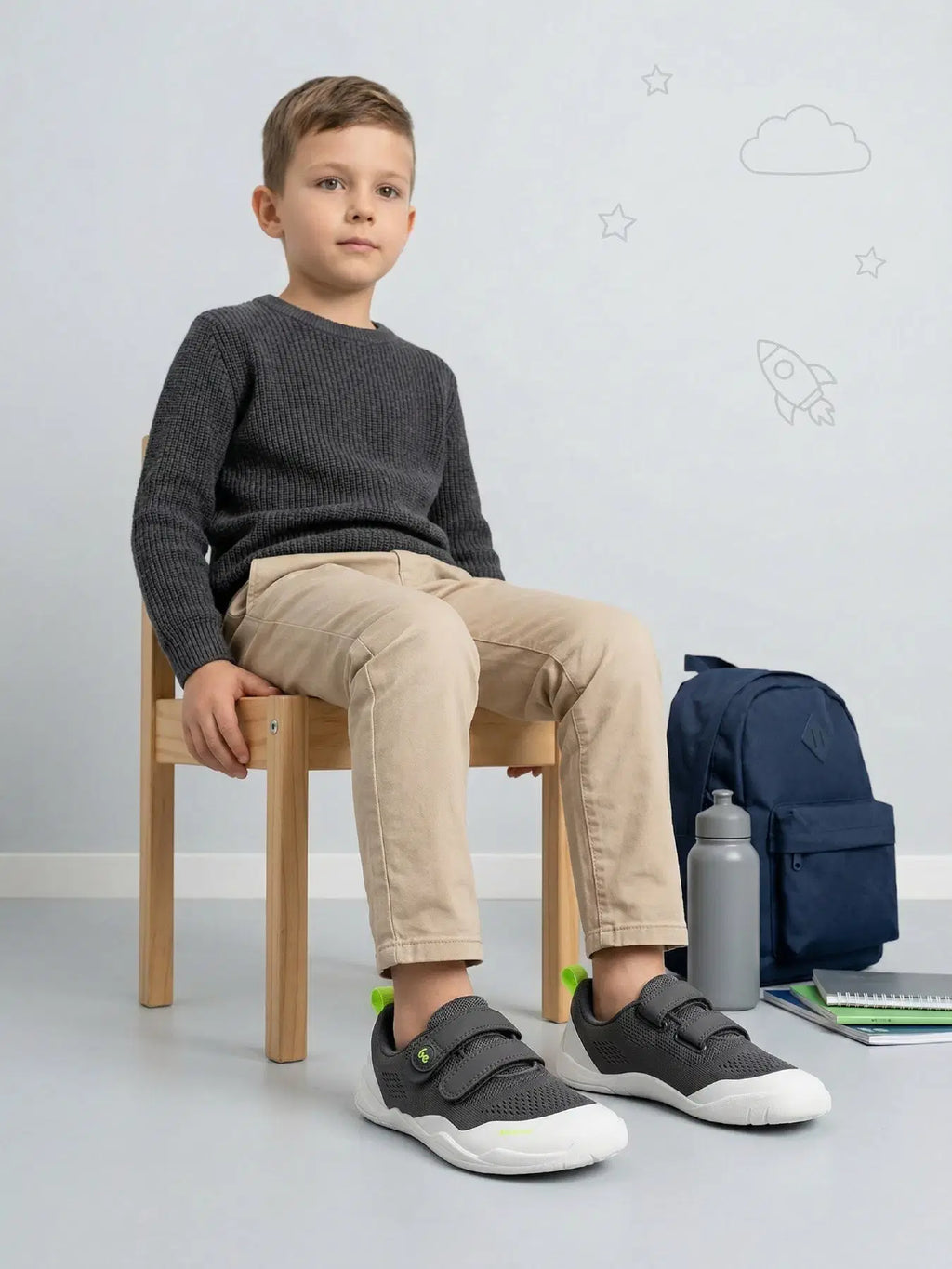Kids Barefoot Sneakers Be Lenka Nubo Kids - Grey - BarefootHub - UK Barefoot Shoes