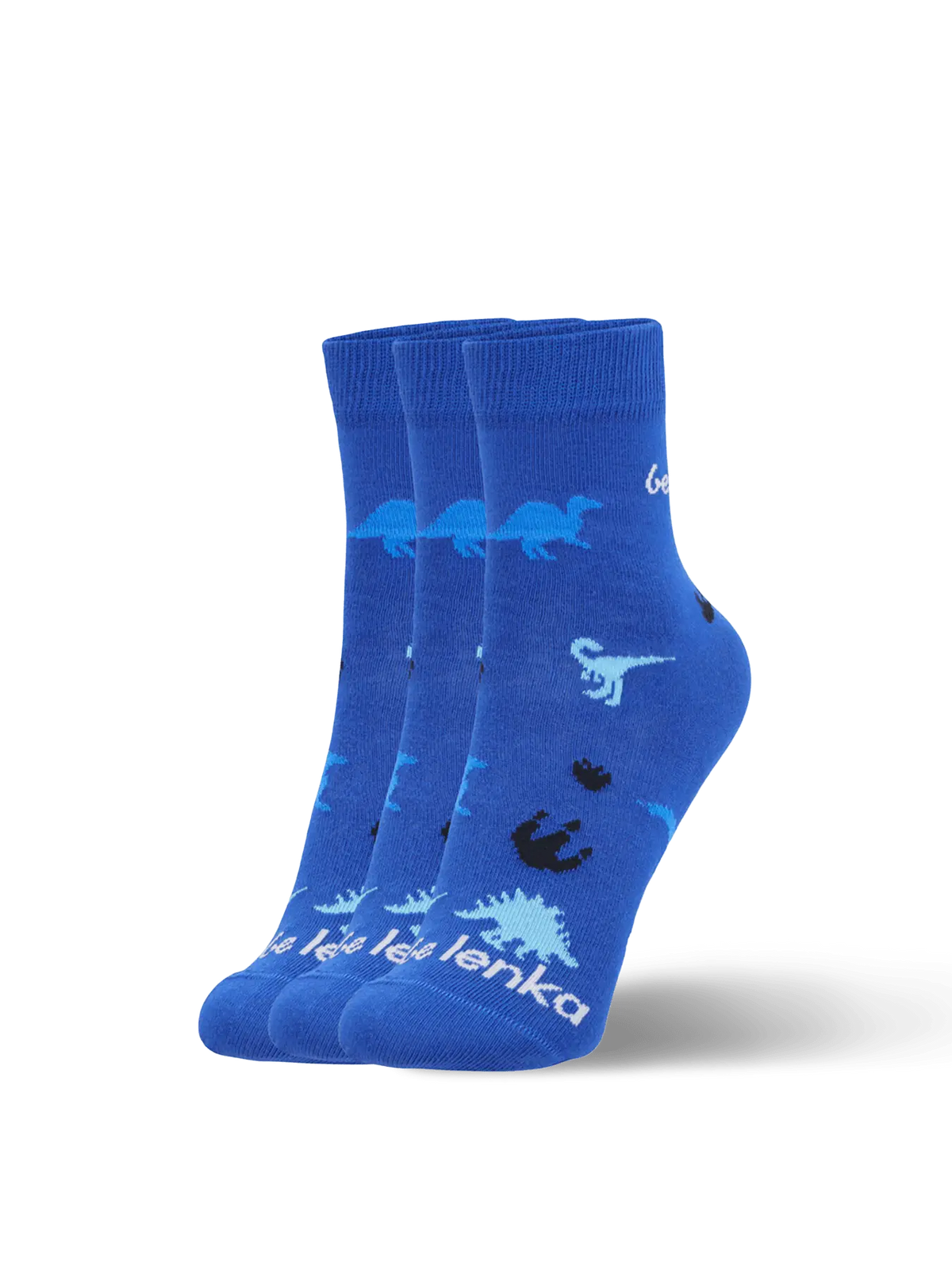 Kids barefoot Socks Be Lenka Kids - Crew - Dino - Royal Blue - 3 pack - BarefootHub - UK Barefoot Shoes