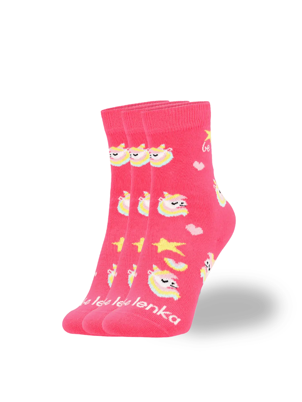 Kids barefoot Socks Be Lenka Kids - Crew - Unicorn - BubleGum Pink - 3 pack - BarefootHub - UK Barefoot Shoes