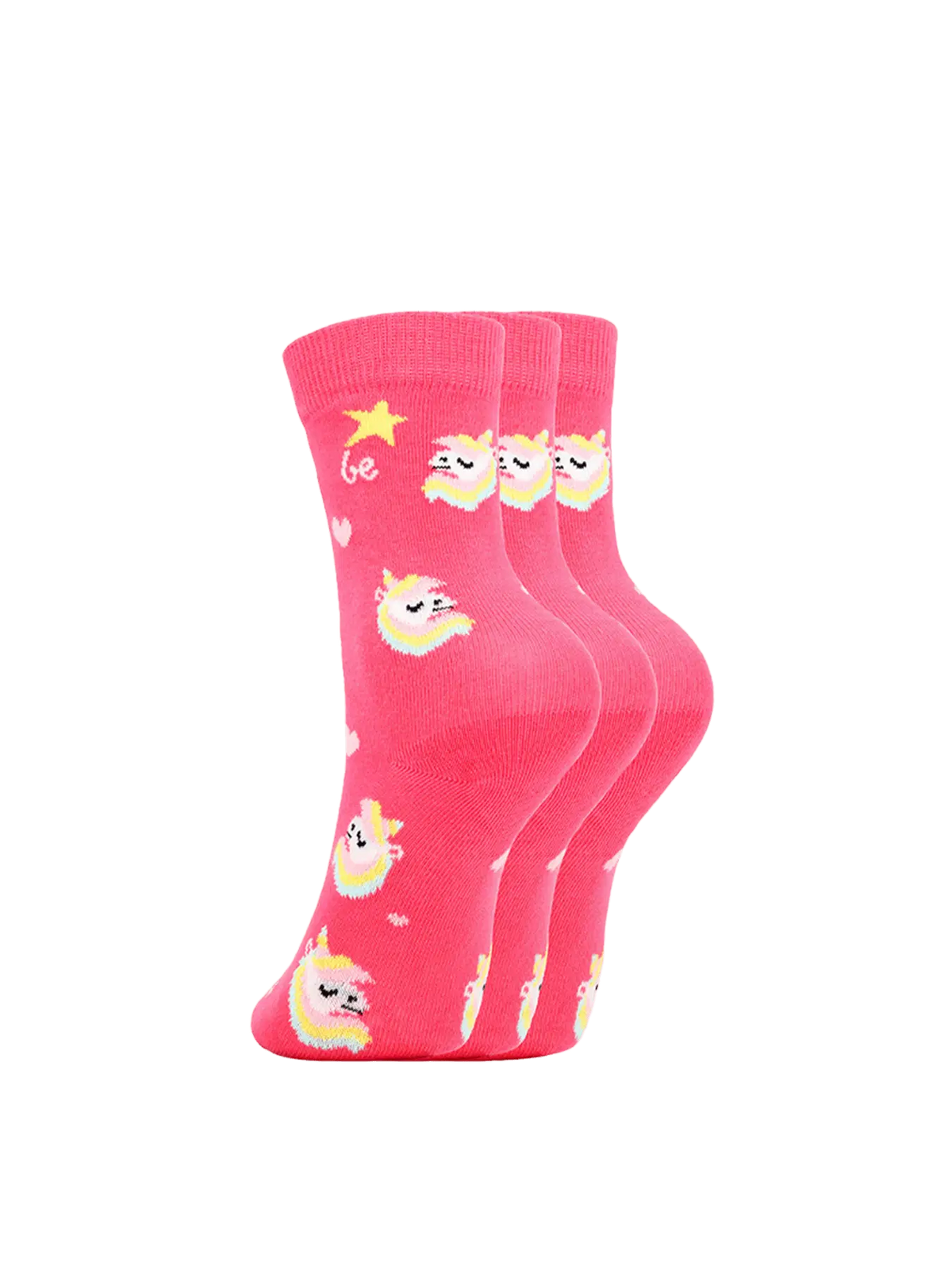 Kids barefoot Socks Be Lenka Kids - Crew - Unicorn - BubleGum Pink - 3 pack - BarefootHub - UK Barefoot Shoes