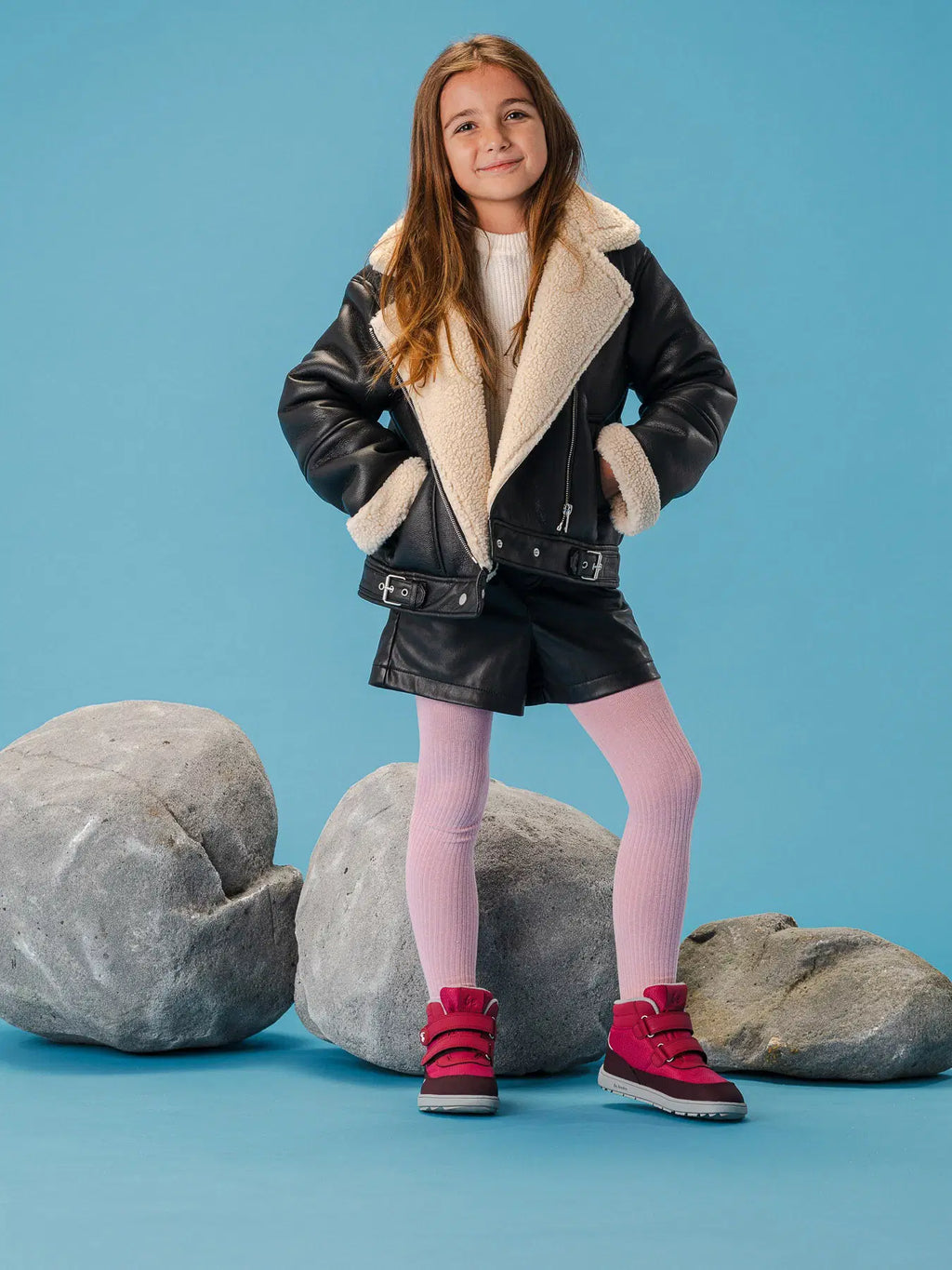 Kids winter barefoot boots Be Lenka Zippu Kids - Berry & Grey - BarefootHub - UK Barefoot Shoes