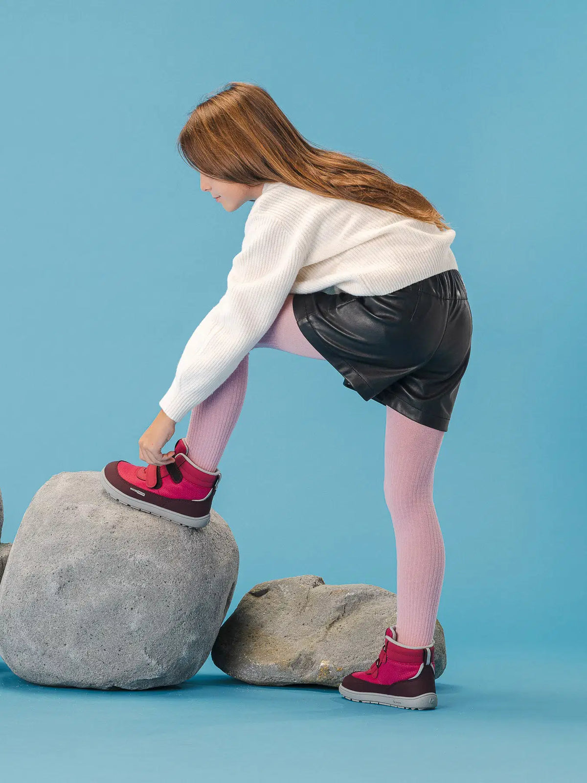Kids winter barefoot boots Be Lenka Zippu Kids - Berry & Grey - BarefootHub - UK Barefoot Shoes
