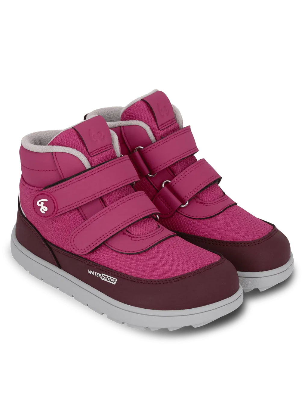 Kids winter barefoot boots Be Lenka Zippu Kids - Berry & Grey - BarefootHub - UK Barefoot Shoes