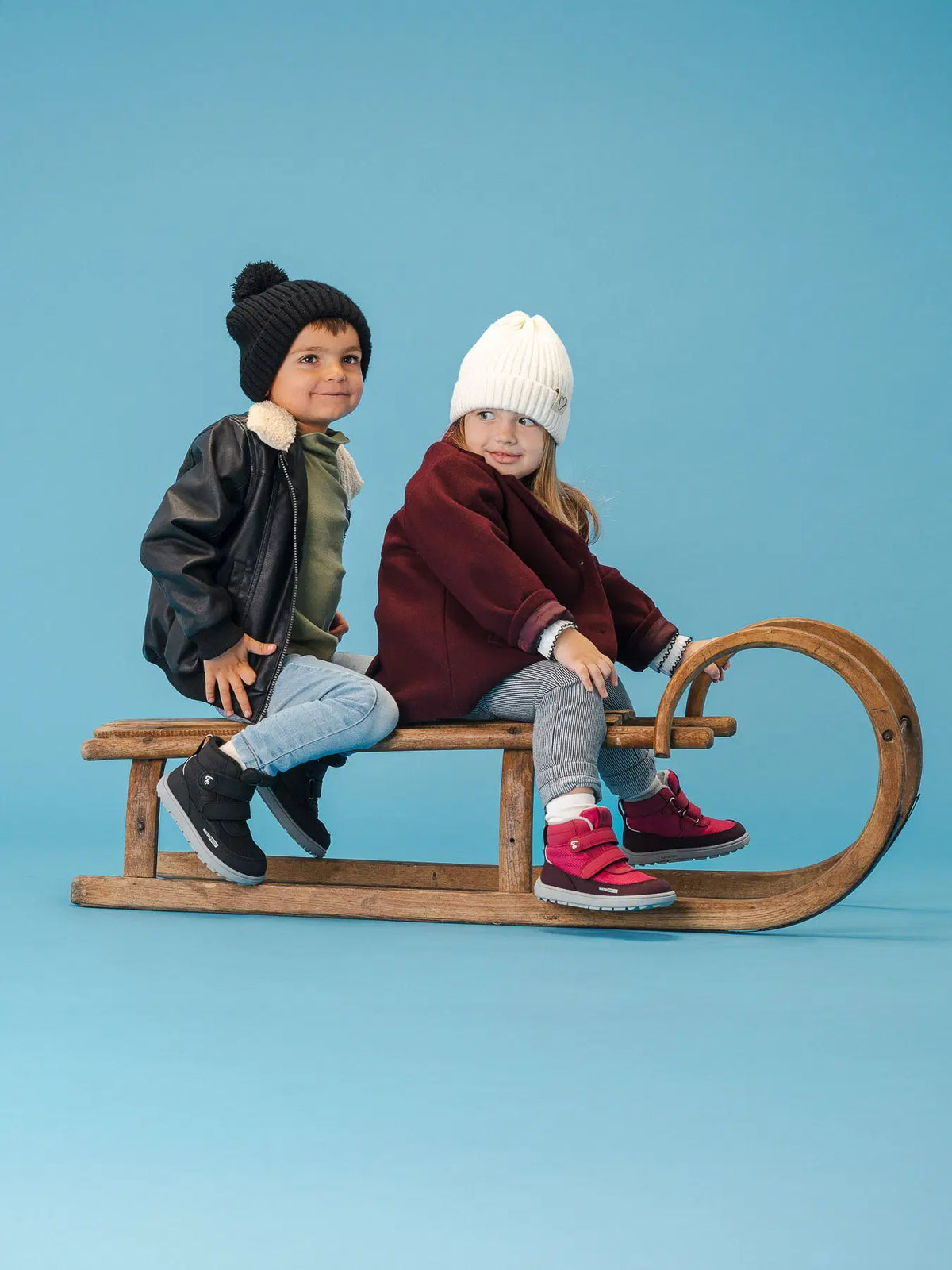 Kids winter barefoot boots Be Lenka Zippu Preschool - Berry & Grey - BarefootHub - UK Barefoot Shoes