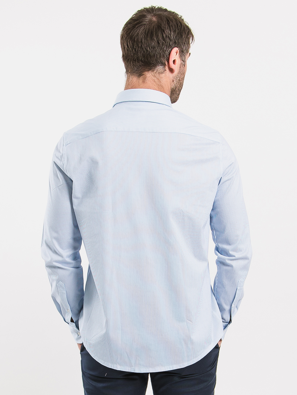 Herrenhemd Regular Be Lenka Essentials - Blau und Weiß