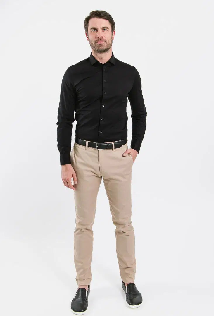 Herrenhemd Slim Be Lenka Essentials – Jet Black