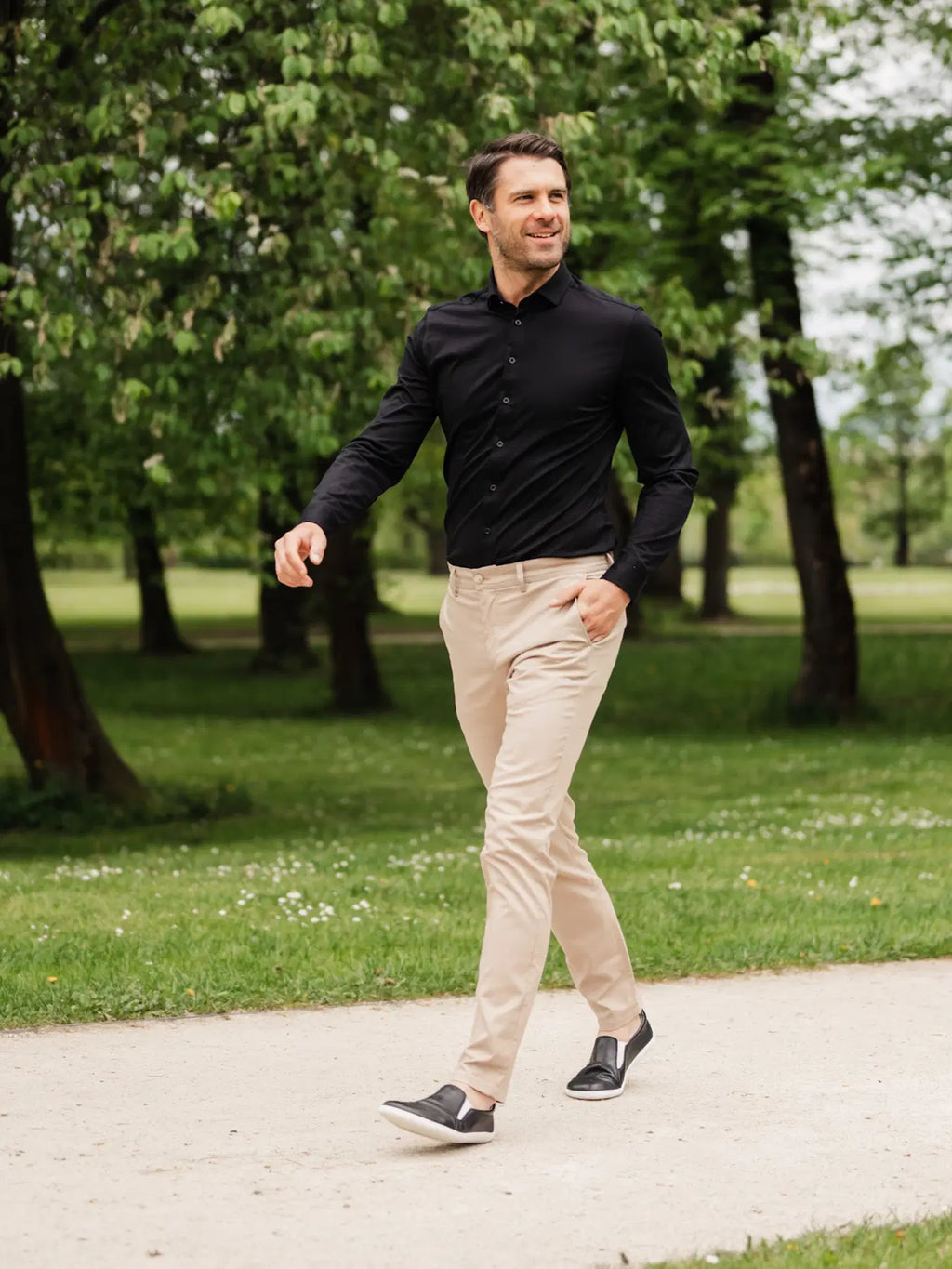 Herrenhemd Slim Be Lenka Essentials – Jet Black