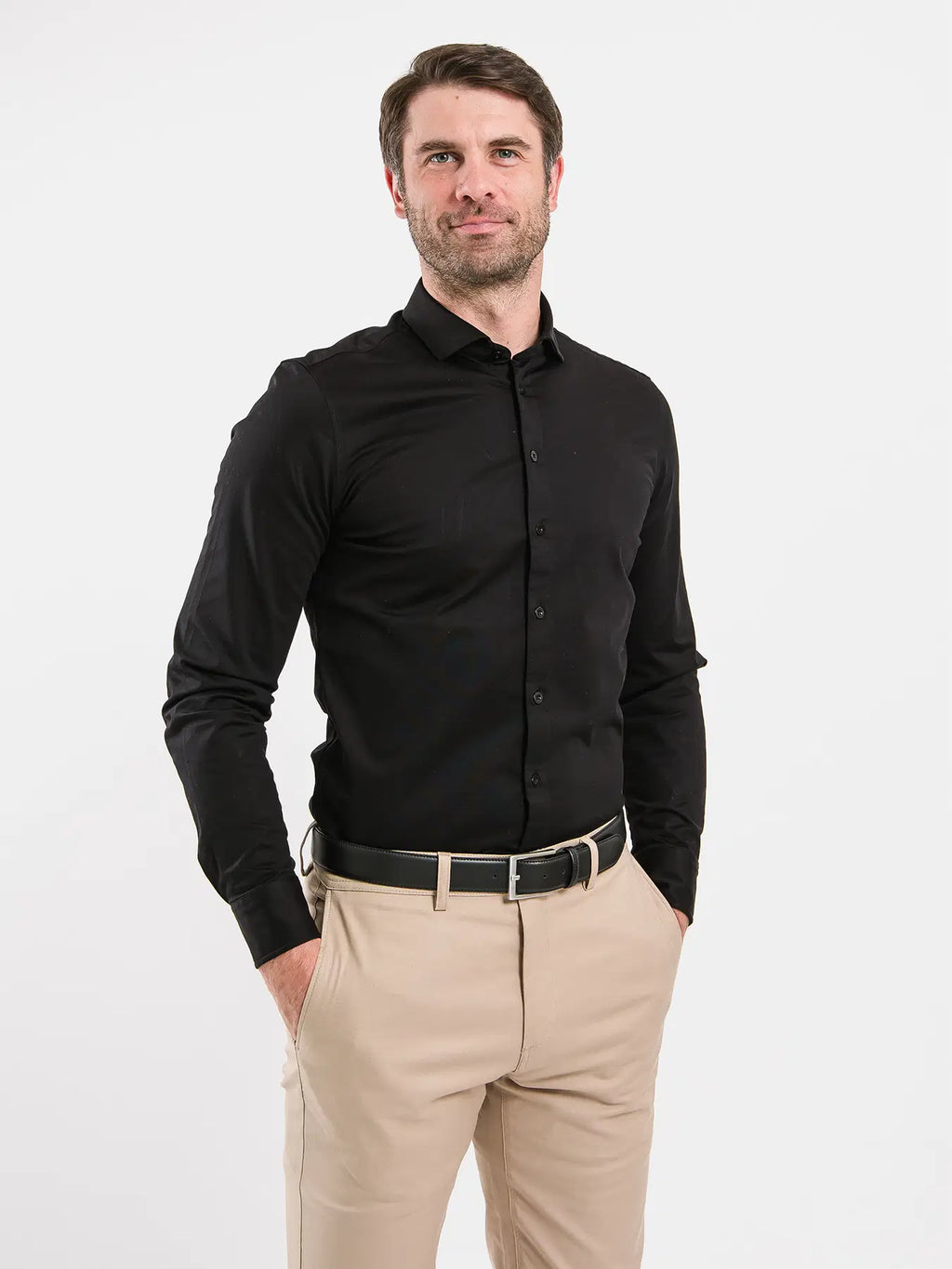 Herrenhemd Slim Be Lenka Essentials – Jet Black