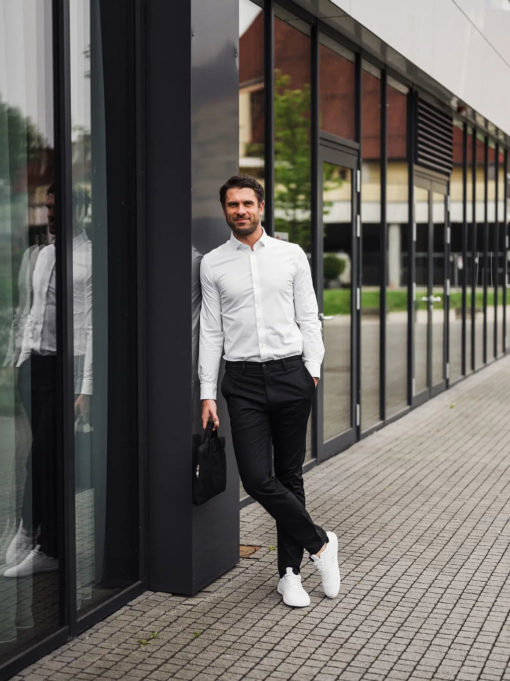 Herrenhemd Slim Be Lenka Essentials - Weiß