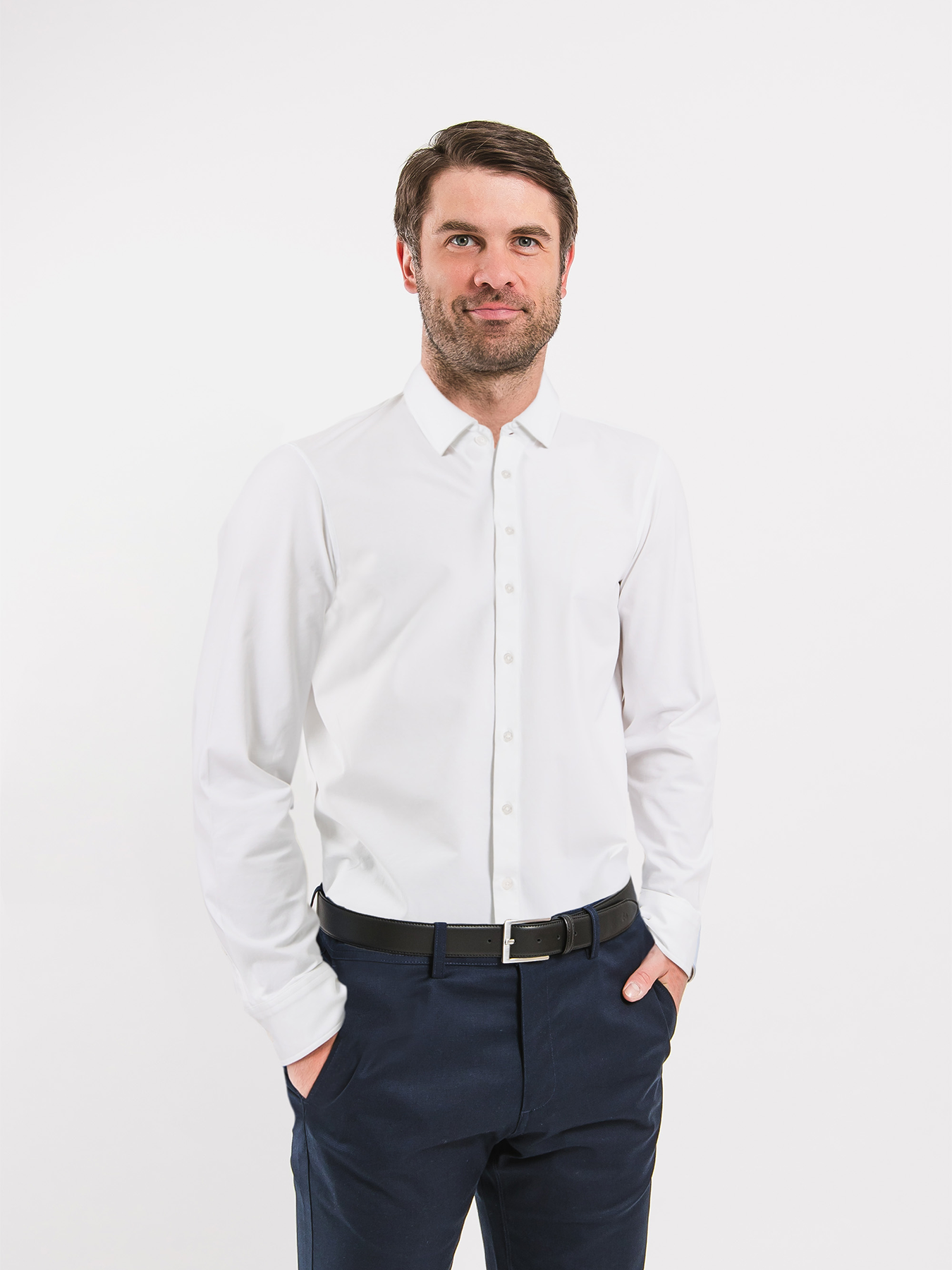 Herrenhemd Slim Be Lenka Essentials - Weiß