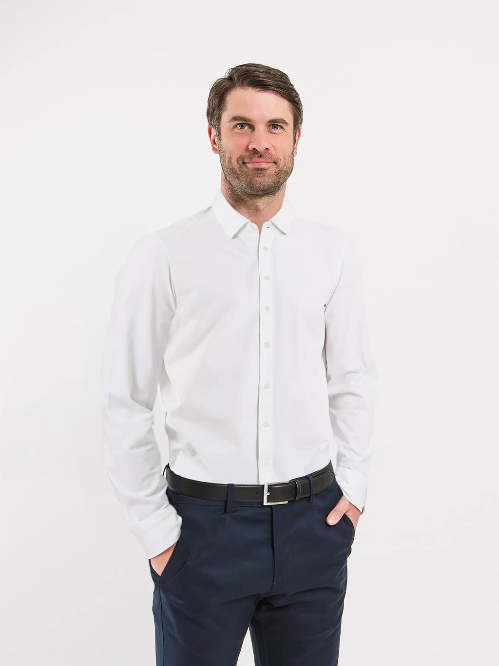 Herrenhemd Slim Be Lenka Essentials - Weiß
