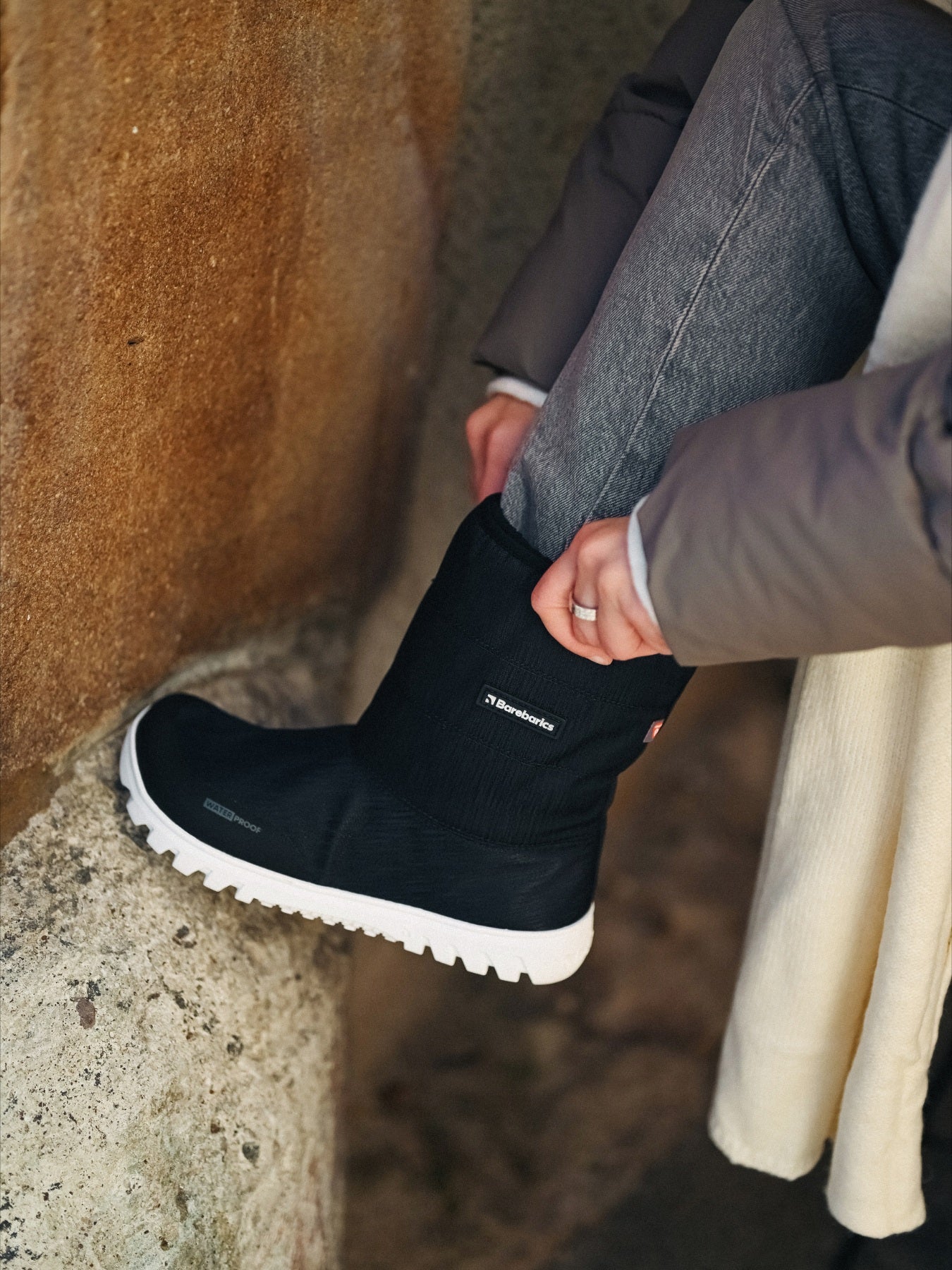 Barfuß-Winterstiefel Barebarics PolarStride – Schwarz