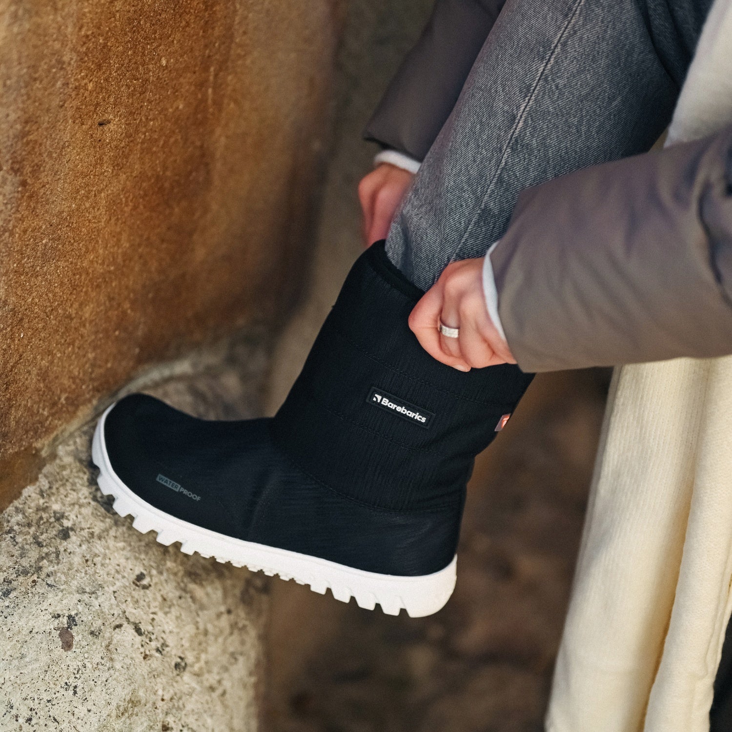 Barfuß-Winterstiefel Barebarics PolarStride – Schwarz