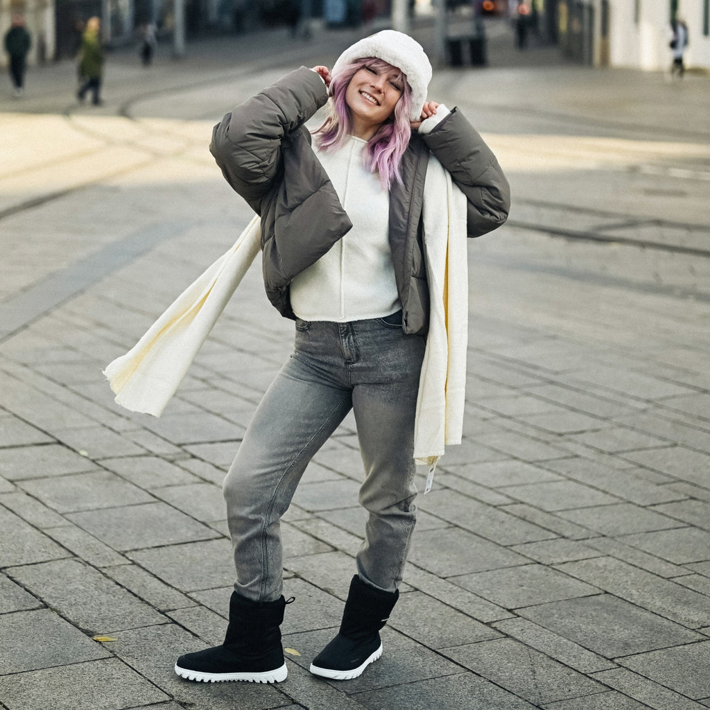 Barfuß-Winterstiefel Barebarics PolarStride – Schwarz