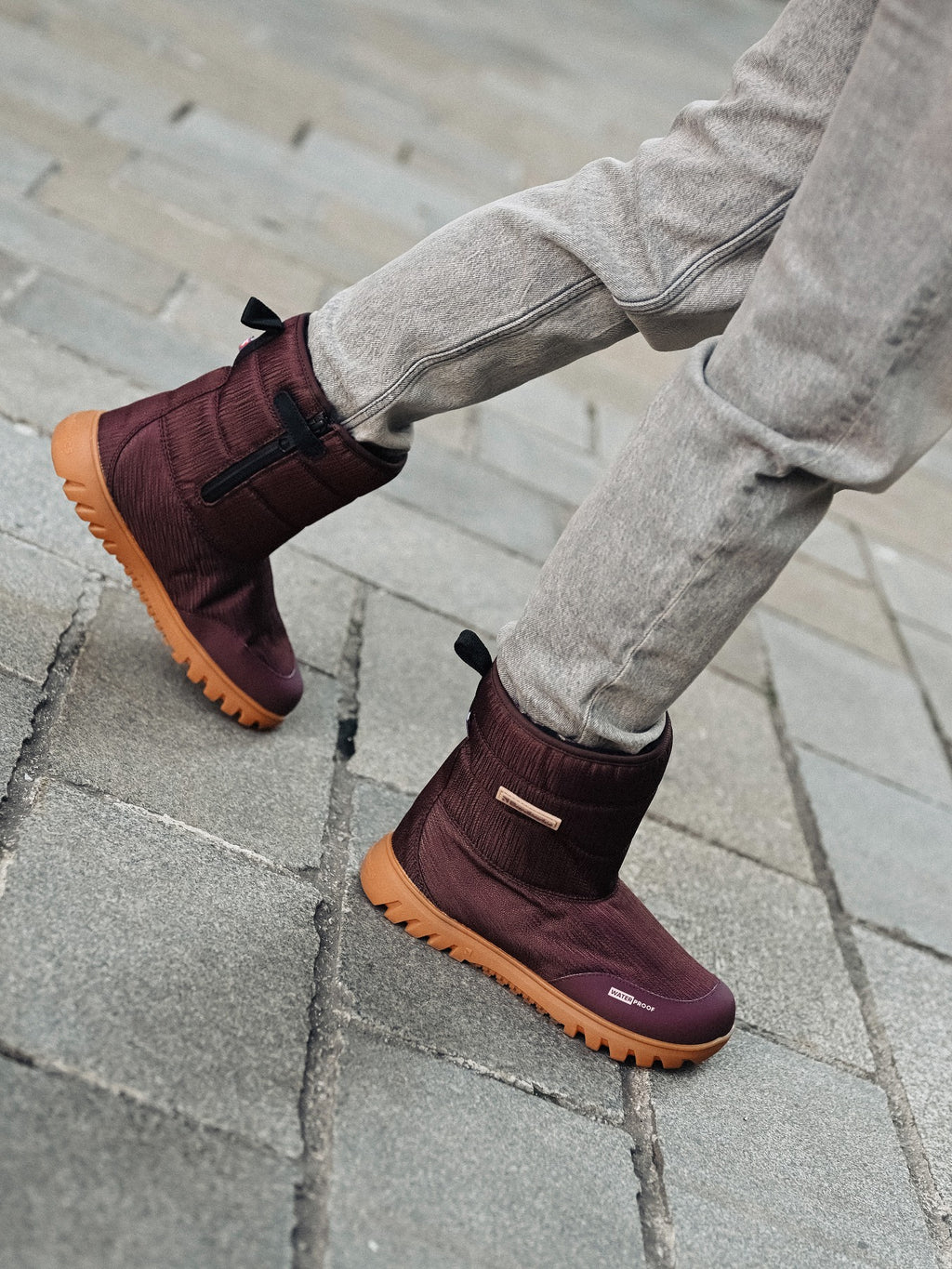 Barfuß-Winterstiefel Barebarics PolarStride – Kupferbraun