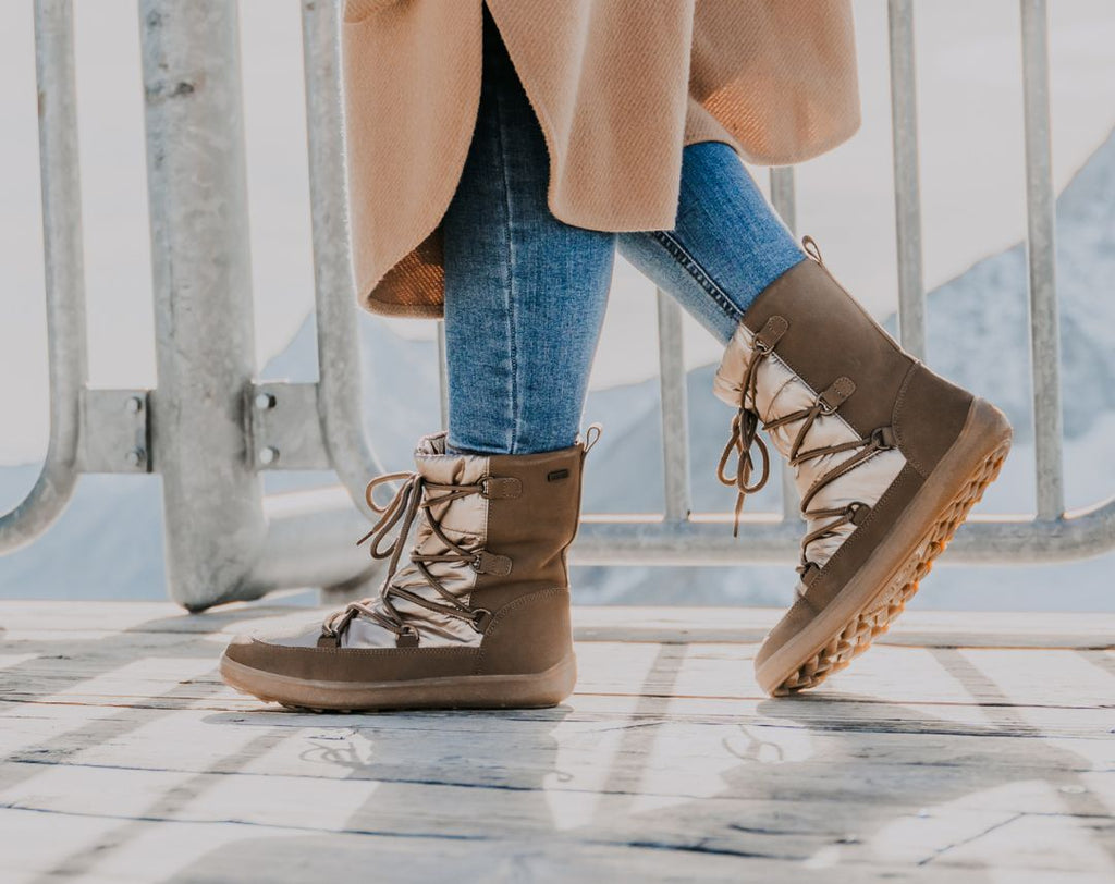 Winter-Barfußschuhe Be Lenka Snowfox Damen - Champagne & Braun