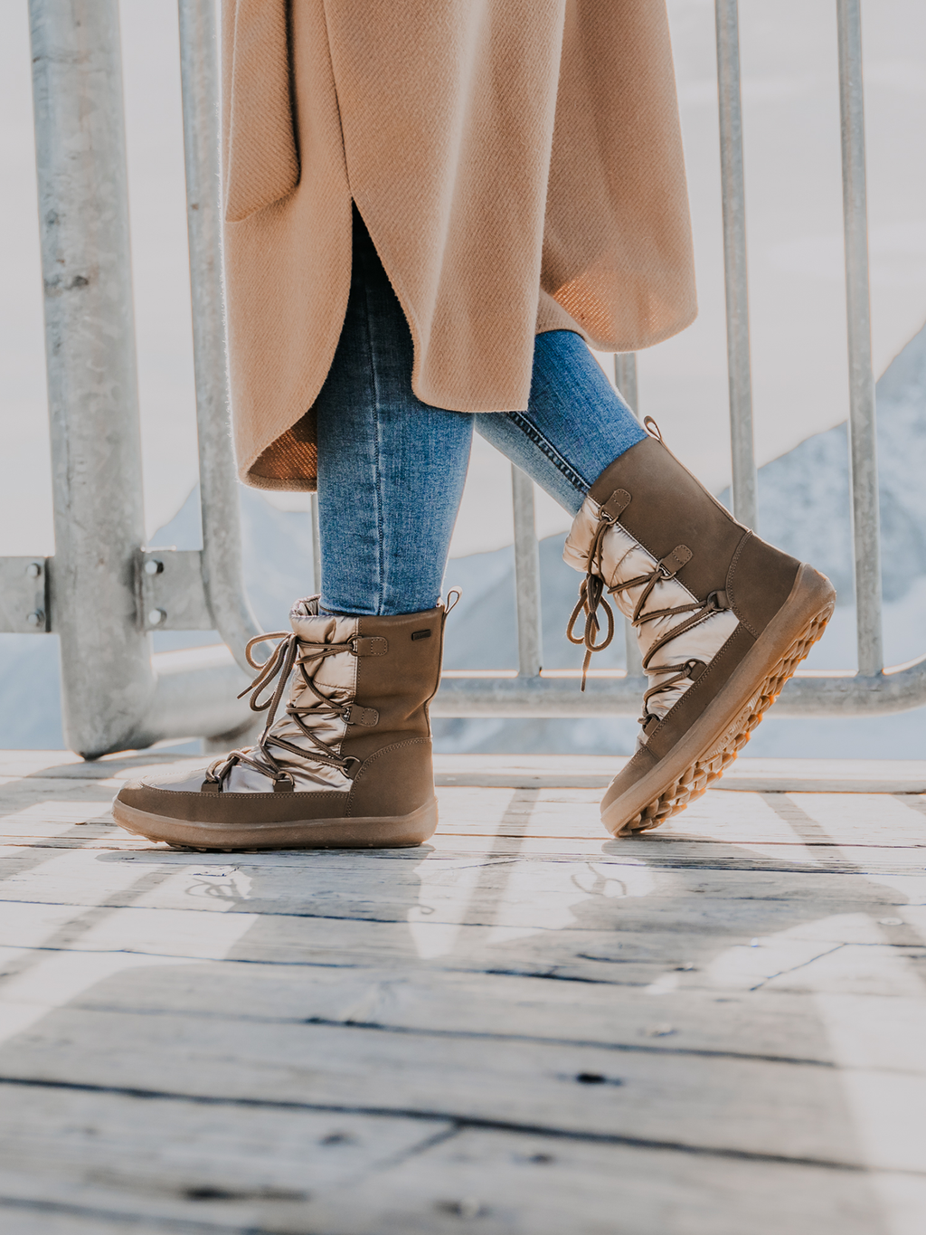 Winter-Barfußschuhe Be Lenka Snowfox Damen - Champagne & Braun