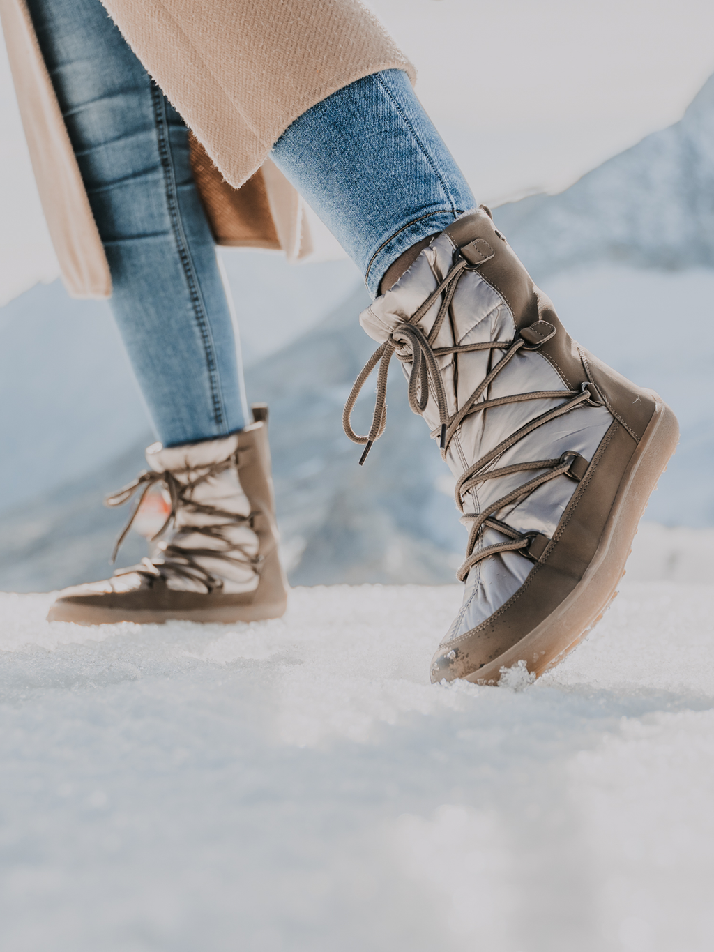 Winter-Barfußschuhe Be Lenka Snowfox Damen - Champagne & Braun