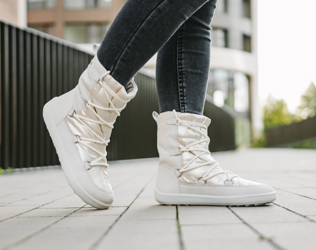 Winter Barfußschuhe Be Lenka Snowfox Damen - Pearl White
