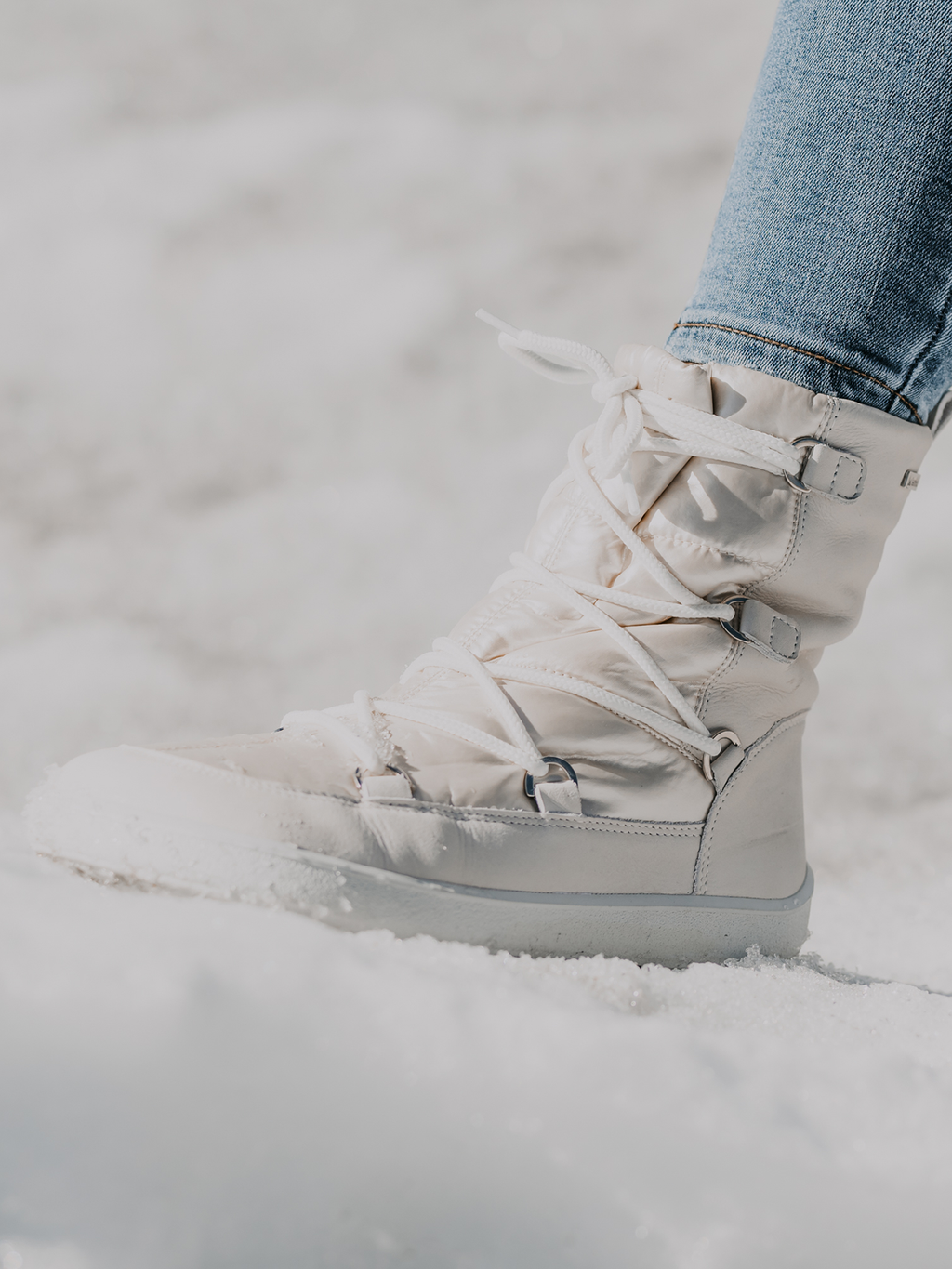 Winter Barfußschuhe Be Lenka Snowfox Damen - Pearl White
